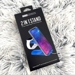 Tech Elements 2 in 1 Blue Charging Stand For Apple Watch and Smartphone